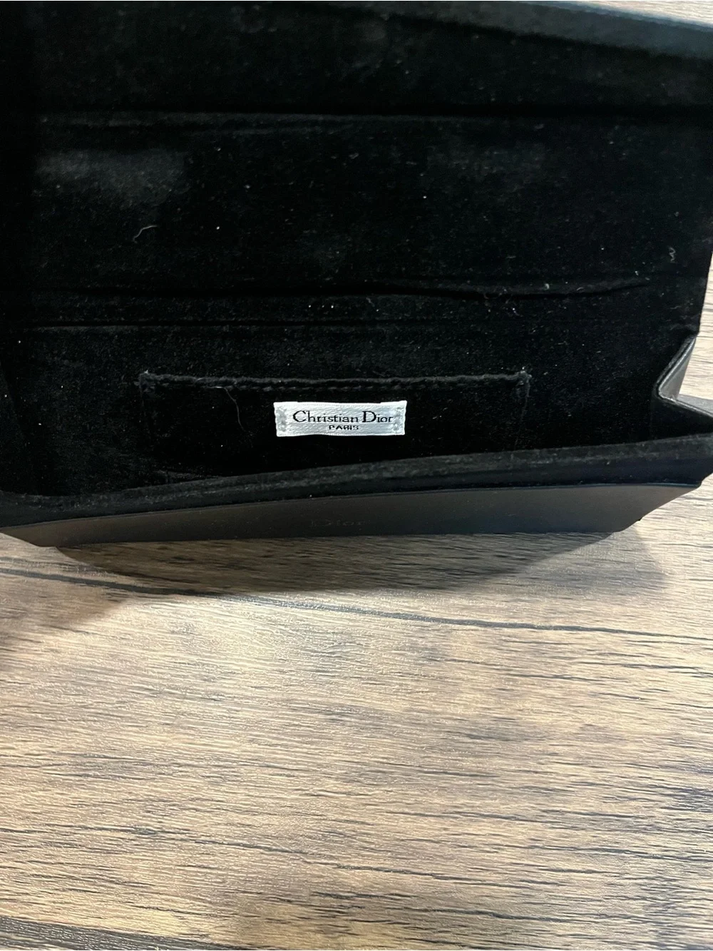 DIOR GLASSES CASE/Authentic Black Magnetic Closure Cleaning Cloth Logo
